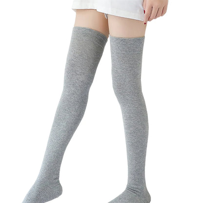 Spring Women Cotton Thigh High Socks