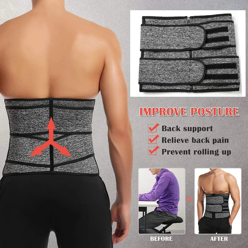 Men Waist Back Support Slimming Lumbar Belt