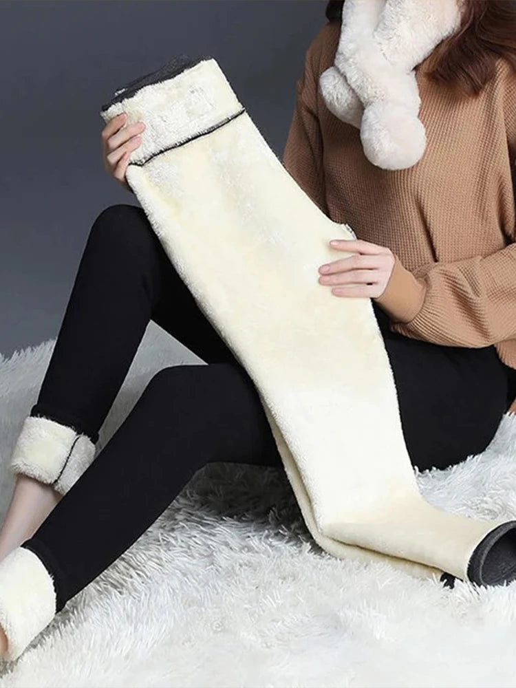 High-Waist Fleece-Lined Warm Tights