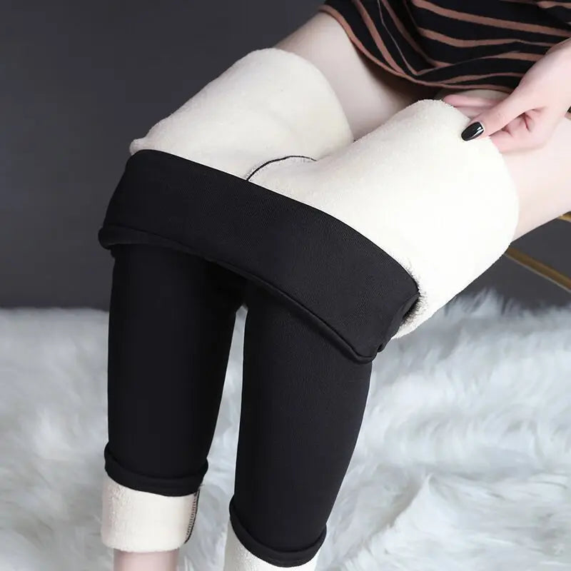 High-Waist Fleece-Lined Warm Tights