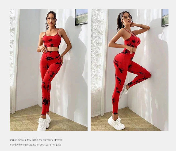 Tie-Dye Sports Bra & High-Waist Leggings