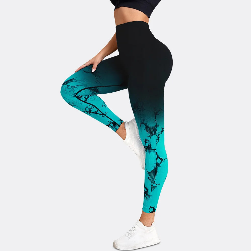 Gradient High-Waist Hip-Lifting Yoga Pants