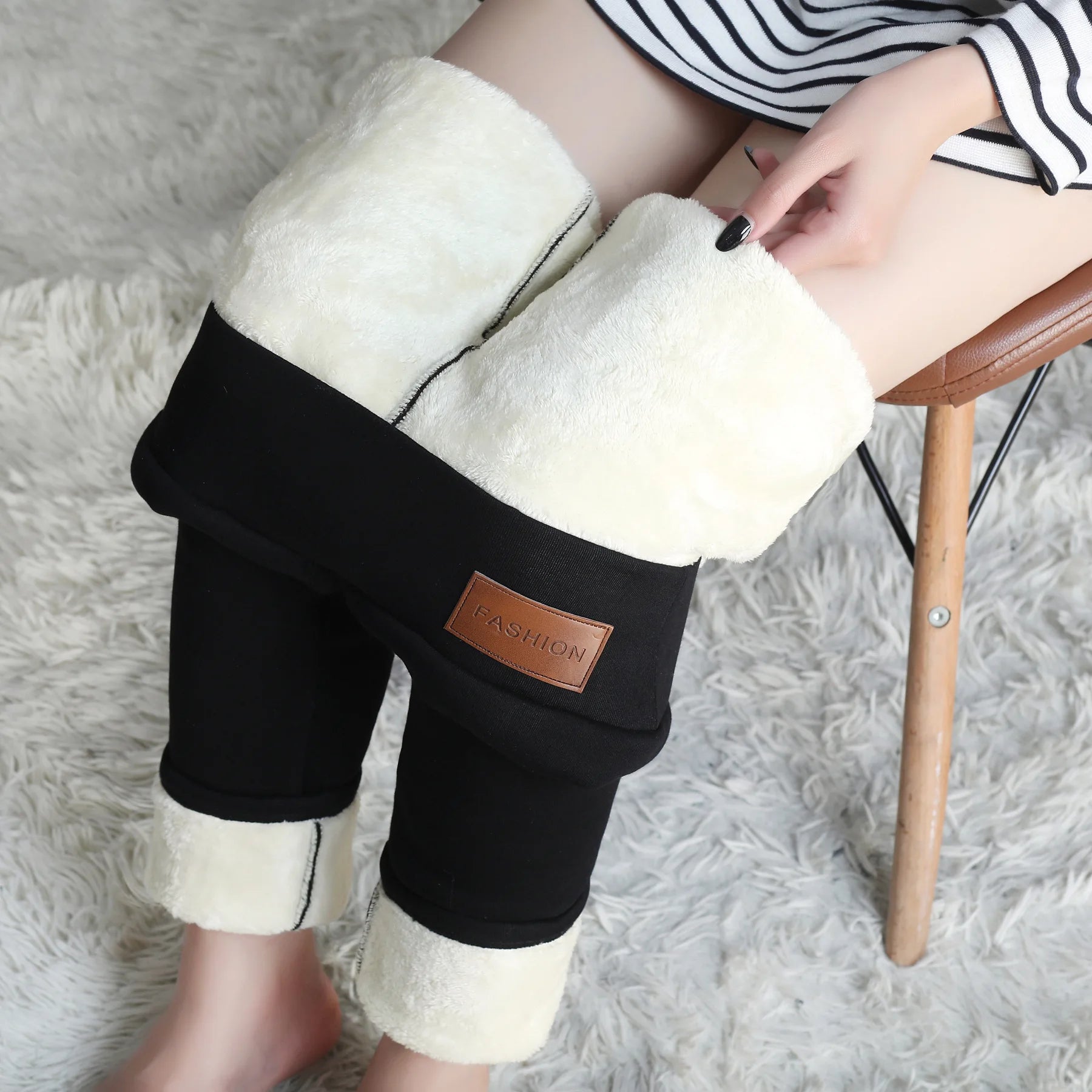 High-Waist Fleece-Lined Warm Tights