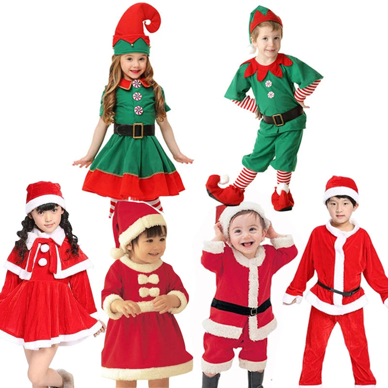 New Year Kids Santa Claus Toddler Baby Red  Clothes