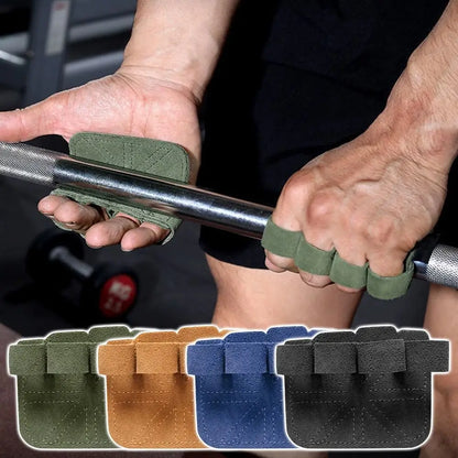 Cowhide Leather Half Finger Training Hand Grips