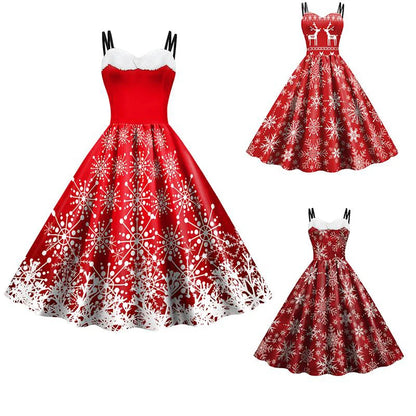 Christmas Cosplay for Women Vintage Dress