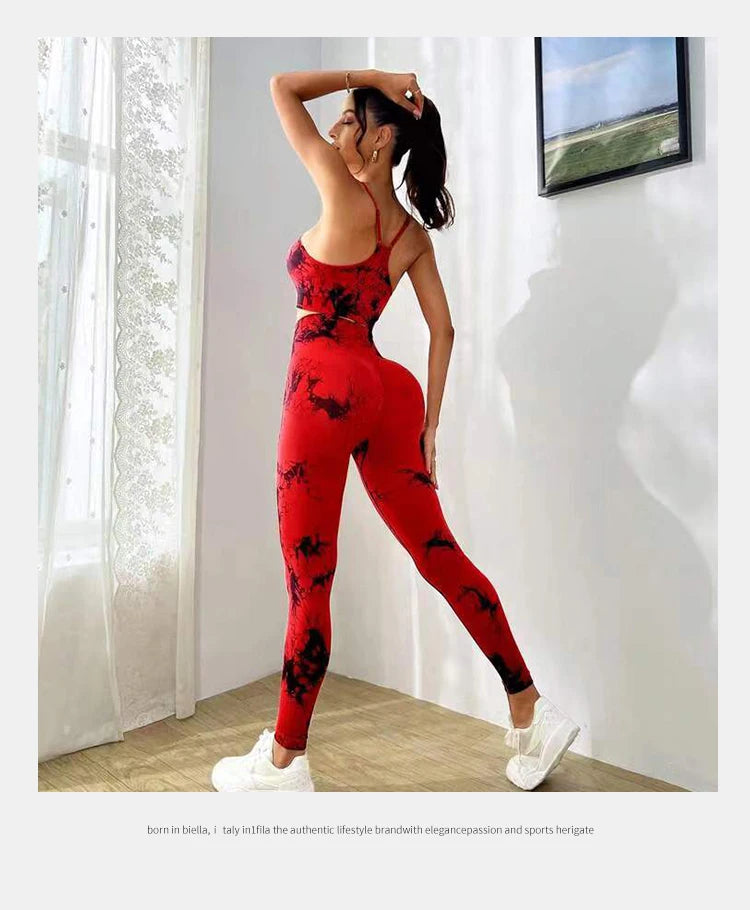 Tie-Dye Sports Bra & High-Waist Leggings