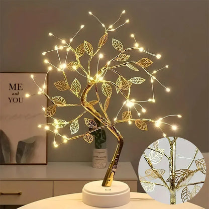 36 LED Pearl Gold Leaf Tree Light