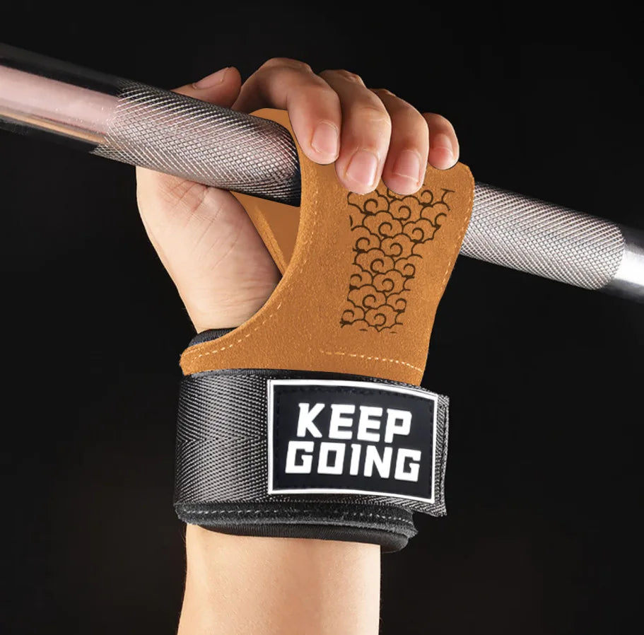 Cowhide Gym Gloves Pull-ups Lifting Gymnastic