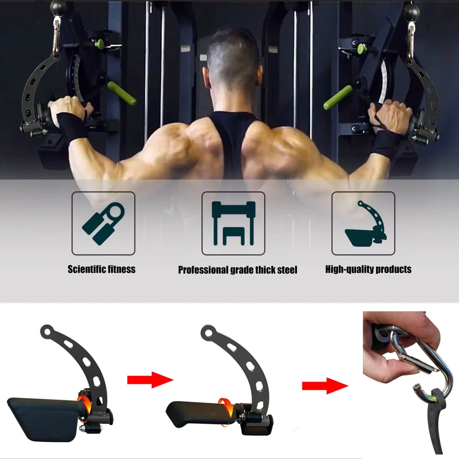Fitness Rowing Attachment Gym Biceps Triceps Blaster