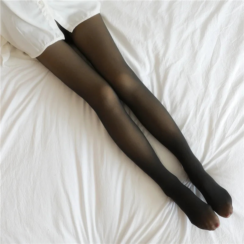 High-Waist Fleece-Lined Warm Tights