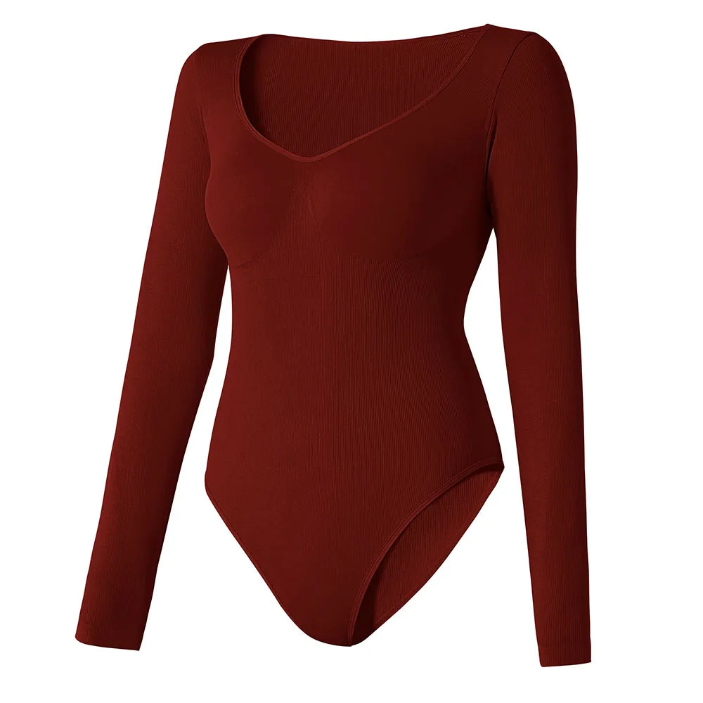 Neck Long Sleeve Bodycon Bodysuit