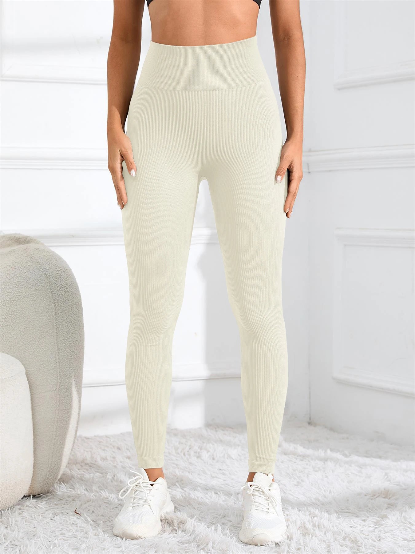 Seamless Ribbed High Waist Yoga Leggings