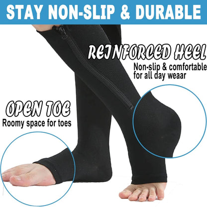 1 Pair Zipper Compression Socks