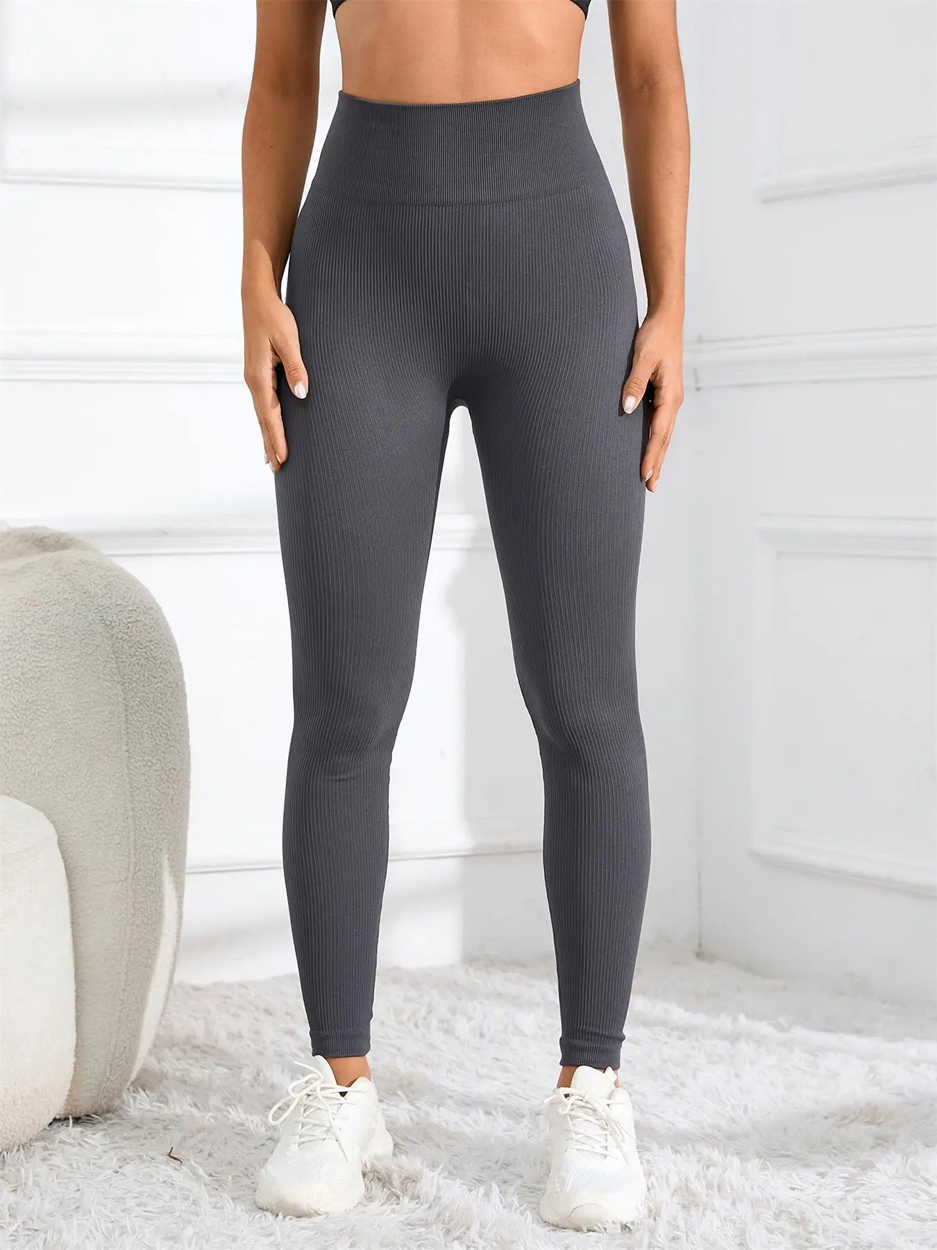Seamless Ribbed High Waist Yoga Leggings