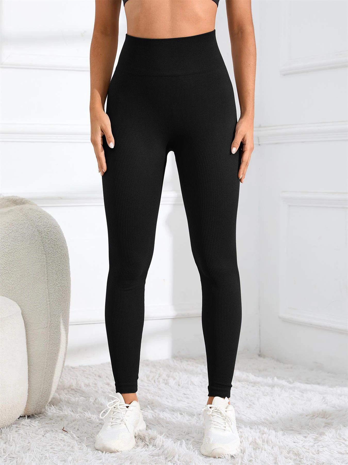 Seamless Ribbed High Waist Yoga Leggings
