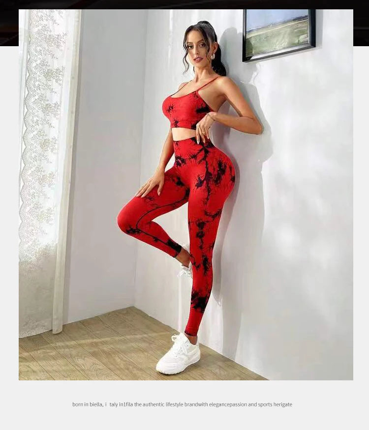 Tie-Dye Sports Bra & High-Waist Leggings