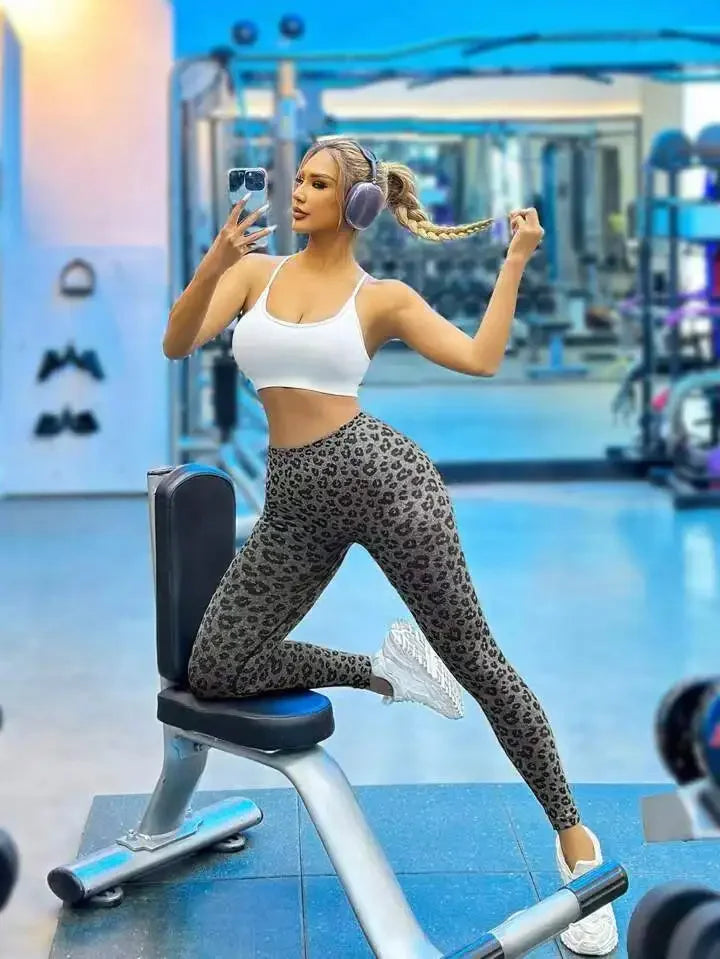 Leopard Print High-Waist Hip-Lifting Leggings