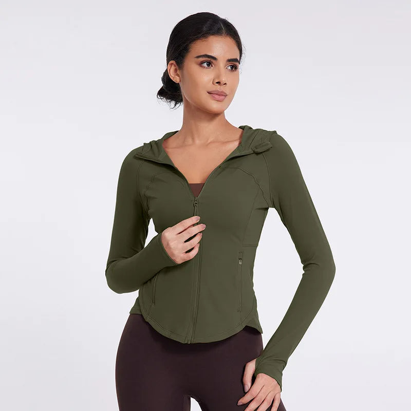 Slim-Fit Hooded Yoga Jacket