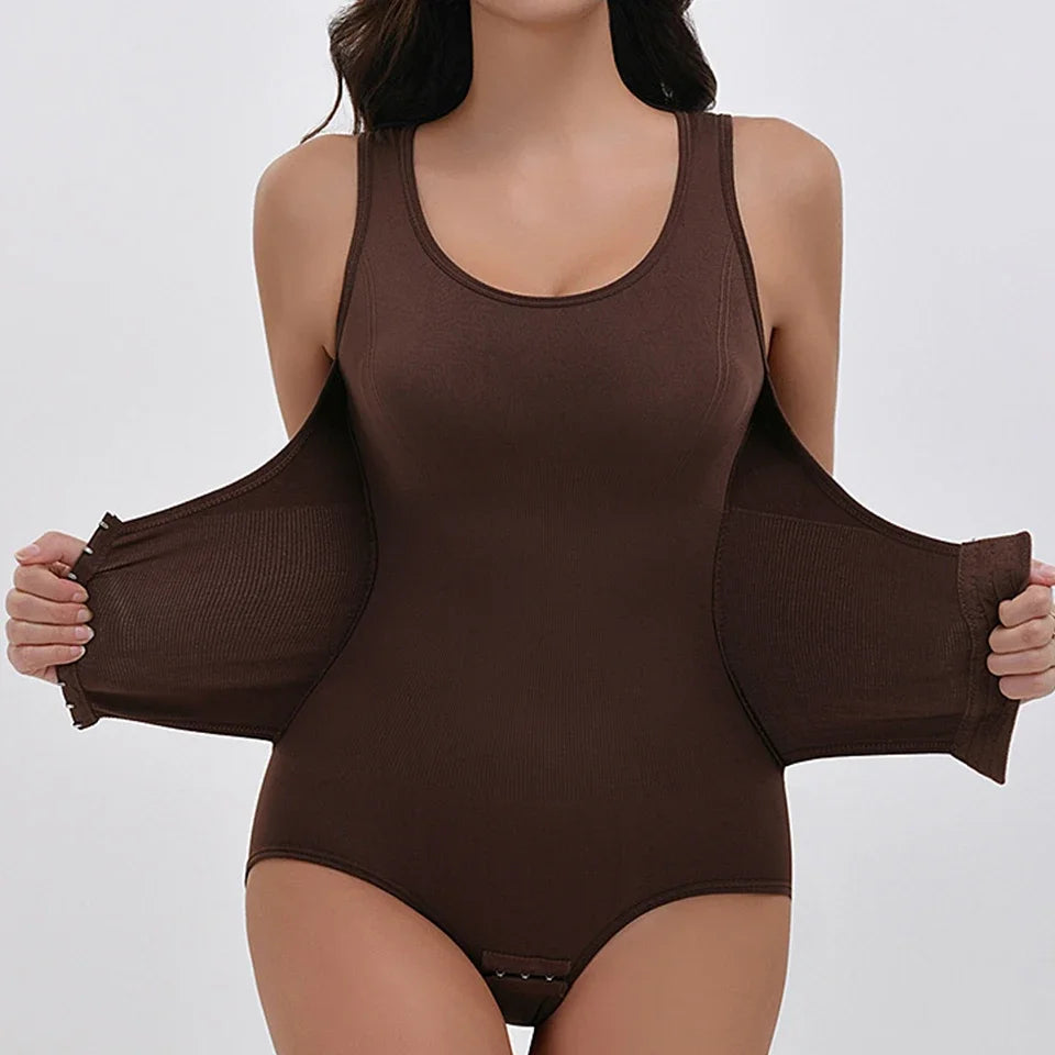 Tummy Control Shapewear Bodysuit with Zipper Belt