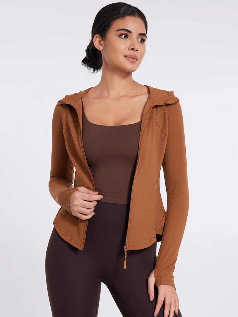 Slim-Fit Hooded Yoga Jacket