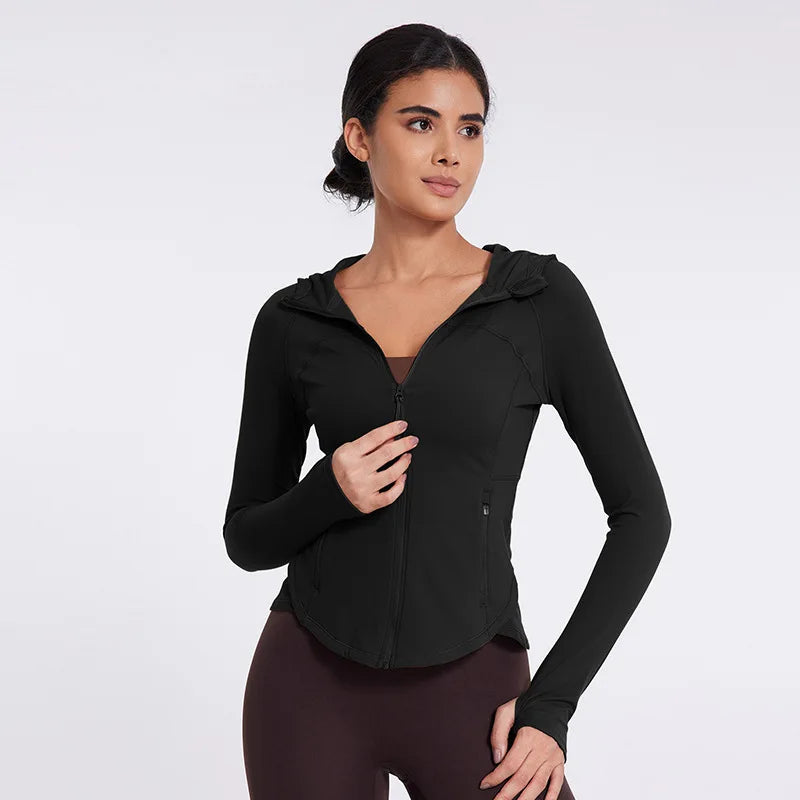 Slim-Fit Hooded Yoga Jacket