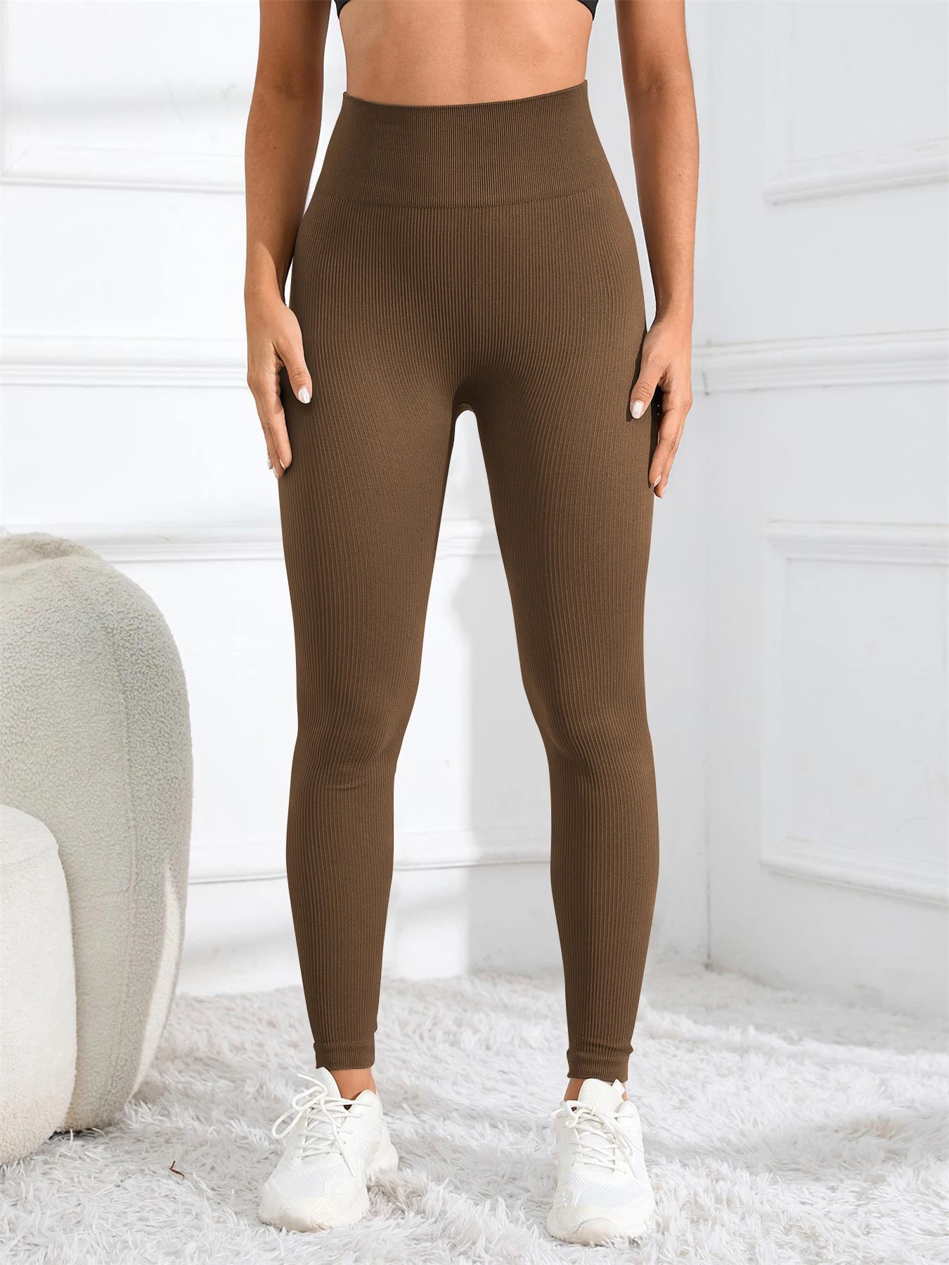 Seamless Ribbed High Waist Yoga Leggings